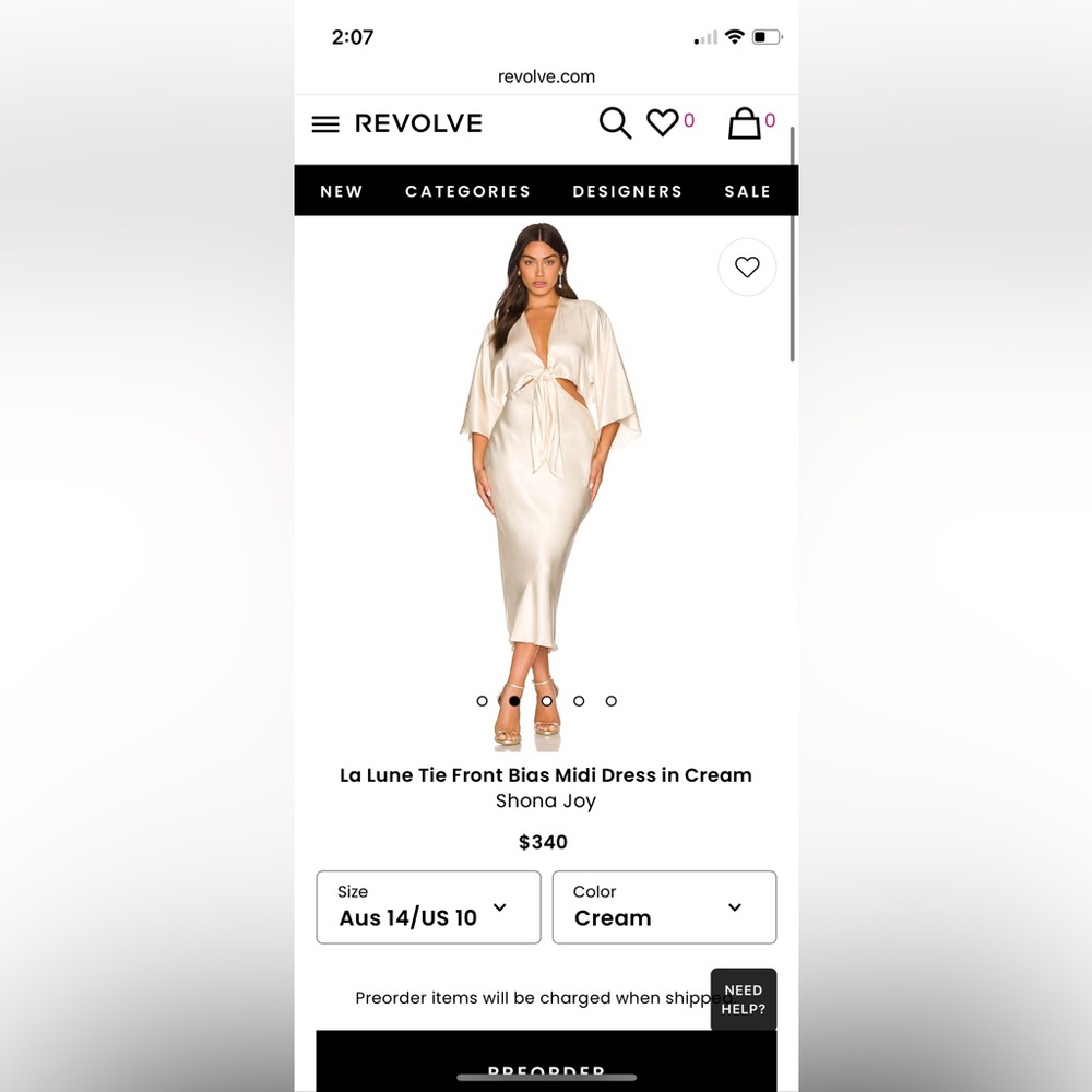 Shona Joy - La Lune Tie Front Bias Midi Dress - Revolve